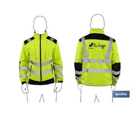 SOFTSHELL DE ALTA VISIBILIDAD MODELO ALFA CENTAURI AMARILLO Y NEGRO TALLA XXL